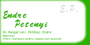 endre petenyi business card